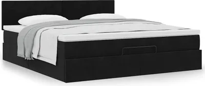 Produktbild von Maison Exclusive - Ottoman-Bett mit Matratze Schwarz 180x200 cm Samt