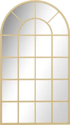 Zdjęcie produktu dla Lustro ścienne HOMCOM 110 x 65 cm Lustro z metalową ramą Dekoracyjne lustro wiszące Lustro łazienkowe do sypialni, łazienki, salonu, korytarza, złota