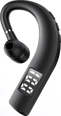 Image de F19 Casque d'écoute Bluetooth Business, Bluetooth 5.2, oreille suspendue, casque à oreille unique, universel pour oreille gauche et droite, avec affichage numérique, noir