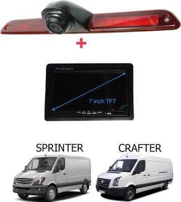 Produktbild von Für Mercedes Sprinter VW Crafter Bremsleuchte Rückfahrkamera + 7" Monitor
