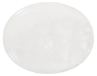Ovaler Kristallstein, weiß, 45x35 mm, handgeschnitzt, 1 Stück