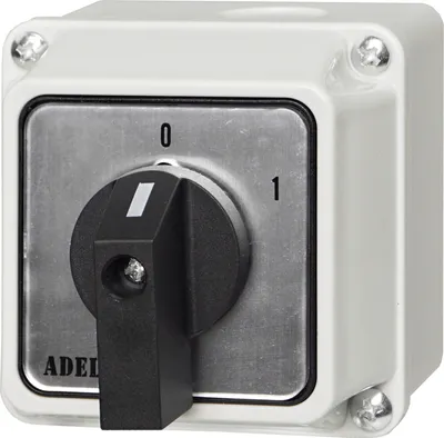 Produktbild von Nockenschalter Drehschalter Wendeschalter Wahlschalter mit Gehäuse IP65 0-1 On-Off 3-polig 3-Phasen 16A