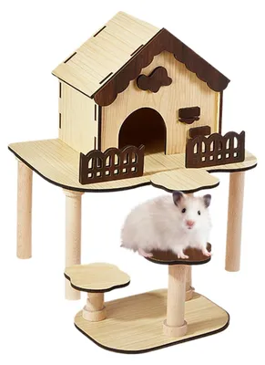 Productafbeelding van Houten Hamsterhuis met Trapjes en Omheining