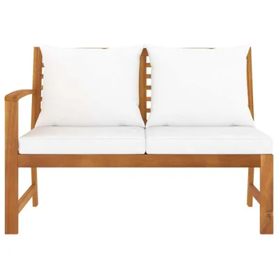 Immagine prodotto di Panca da Giardino 114,5 cm con Cuscino Crema in Legno di Acacia