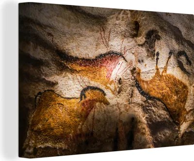 Zdjęcie produktu dla OneMillionCanvasses® - Obraz na płótnie - 140x90 cm, Obraz na ścianę w jaskiniach Lascaux we Francji, Dekoracja ścienna - Zdjęcie na płótnie - Obraz na płótnie