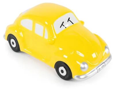 Image de Tirelire décorative en forme de voiture, en céramique, jaune, 20,5 x 9,5 x 9 cm, 420 g