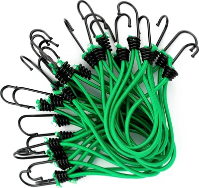Immagine prodotto di Elastiek con gancio - 25 pezzi - per teloni - striscione - rimorchio - tenda - trampolino - nero