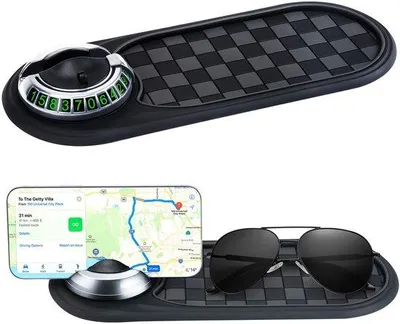 Produktbild von Silberne Auto-Armatuur-Halterung 360° drehbar mit Versteckfach
