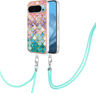 Obrázek produktu pro Pouzdro s řemínkem pro Google Pixel 9, vzorované TPU pouzdro s nastavitelným popruhem Barvitý