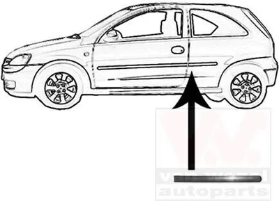 Produktbild von VAN WEZEL Seitenschutzleiste hinten links 3777429 für OPEL Corsa C Schrägheck (X01)
