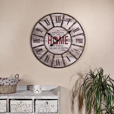 Immagine prodotto di Orologio decorativo + struttura in metallo e lancette in metallo dal design vintage Orologio da parete orologio della stazione ferroviaria Uh