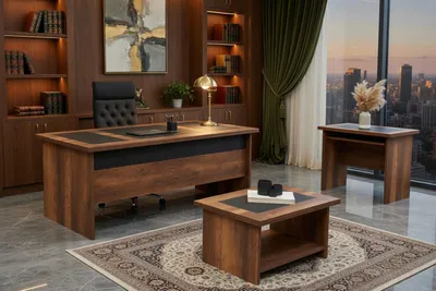 Produktbild von Modernes Schreibtisch Set mit Beistelltisch und Couchtisch