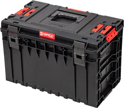 A black Qbrick System ONE 450 2.0 Vario tool case with red accents.