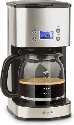 Immagine prodotto di Macchina da caffè elettrica con filtro - Acciaio - 15 litri - 1000 Watt - Vetro graduato - Sistema antigoccia - Mantenimento del calore - Spegnimento automatico - Filtro lavabile