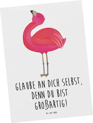 Produktbild von Mr. & Mrs. Panda Postkarte Selbstvertrauen stärken - Weiß - Geschenk, Ansichtskarten, Grußkarte, Herausforderungen meistern, Zuversicht, Mut, ermutigend, Trost, Vertrauem