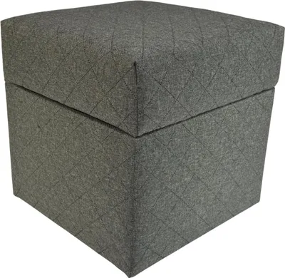 Obrázek produktu pro Čtvercový prošívaný taburet SAWANA 40x40 cm s úložným prostorem - skládací čalouněný taburet do obývacího pokoje - tmavě šedý