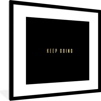 Produktbild von MuchoWow® Gerahmtes Poster Zitate - Motivation - Gold - Schwarz 40x40 cm - Poster mit Schwarzem Bilderrahmen Wandposter Rahmen Foto Bilder - Poster - Plakat im Rahmen