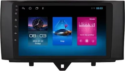 Immagine prodotto di Autoradio con Bluetooth e CarPlay per Smart Fortwo 451 (2010-2015) – Compatibile con Apple e Android – Impianto stereo con sistema di navigazione – 1 GB di RAM, 16 GB di memoria