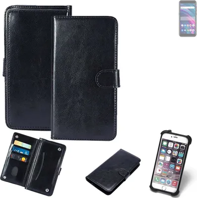 Produktbild von K-S-Trade 360° Hülle kompatibel mit BLU C5 Max schwarz Kunstleder Case BookCase WalletCase Kunstlederederhülle Handyhülle, Rundumschutz Bumper