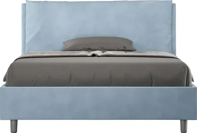 Produktbild von ITYHOME - Gepolstertes Bett mit Lattenrost 140x200 mit Mikrofaserbezug Himmelblau Antea Large