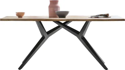 Produktbild von SIT Möbel Esstisch Baumkante | Tischplatte 36 mm Akazie natur | 200 x 100 cm | Gestell Metall antikschwarz | B 200 x T 100 x H 76 cm | 15273-11 | Serie TABLES & CO