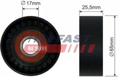 Produktbild von FAST FT44567 Spannrolle Keilrippenriemen 65mm für FIAT Ducato Kastenwagen (250, 290) Ducato Pritsche / Fahrgestell (250, 290) für CITROËN für FORD