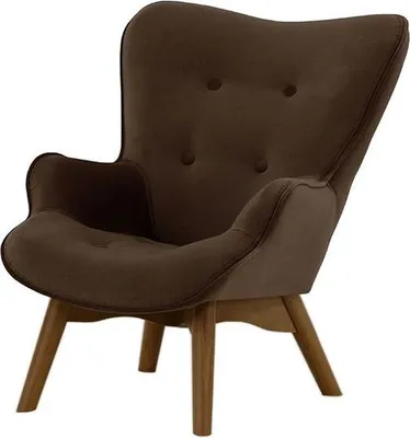 Image de Fauteuil à oreilles pour enfants Ducan Mini Velvet-Kronos 6-Chêne foncé