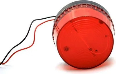 Produktbild von Rotes Stroboskop Modell HC-L1, Maße Ø70x45 mm, Betriebsspannung 6-14V DC