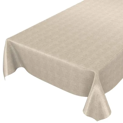 Abwaschbare Tischdecke, beige, Leinenoptik, 120 x 140 cm