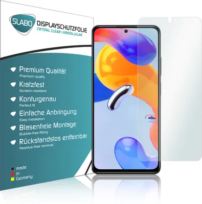 Produktbild von 4x Slabo Displayschutzfolie für Xiaomi Redmi Note 11 | Redmi Note 11S KLAR "Crystal Clear" (verkleinerte Folien) Displayfolie Schutzfolie Folie