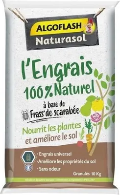Produktbild von ALGOFLASH NATURASOL Naturdünger, 100% Natürlich, Frass von Scarabée Basis, 10 kg