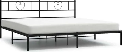 Produktbild von vidaXL Bettgestell mit Kopfteil Metall Schwarz 183x213 cm