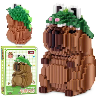 Produktbild von Bausteine Bauset Capybara Figur - 1723 Teile - Mehrfarbig - 2 Modelle - Für Zuhause und Büro