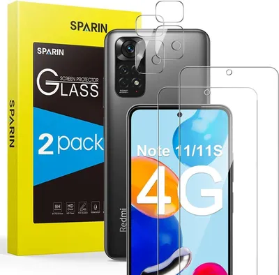 Zdjęcie produktu dla Ochraniacz ekranu ze szkła pancernego 2+2 sztuki do Xiaomi Redmi Note 11S 4G - odporny na zarysowania, idealnie dopasowany