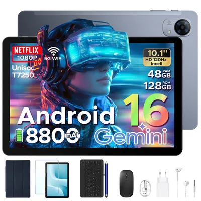 Produktbild von POCKAM P10 PRO 48(8+40)GB+128GB, 10 Zoll, Android 16, 8800mAh, mit Tastatur/Maus/Stift/Hülle usw, BT5.0, 5G WiFi, Gemini AI, 3.5mm Kopfhöreranschluss