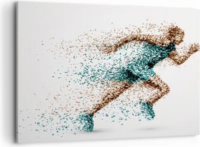 Produktbild von Bild auf Leinwand - Leinwandbild - Athlet sprinter sport läufer - 100x70cm - Wand Bild - Wanddeko - Leinwanddruck - Bilder - Kunstdruck - Wanddekoration - Leinwand bilder - Wandkunst - AA100x70-2802