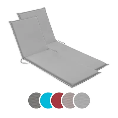 Immagine prodotto di sleepling - Set di 2 cuscini per sdraio da giardino, rivestimento per sdraio, 190 x 58 cm, spessore 6 cm, argento