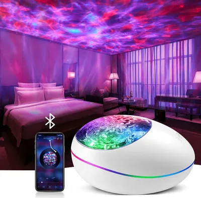 Produktbild von LED Ozeanwelle Projektor Nachtlicht 7 Lichtmodi Bluetooth Musik Lautsprecher mit Fernbedienung