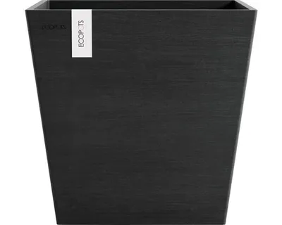 Produktbild von Pflanztopf Ecopots Rotterdam Kunststoff matt 35,2 x 35,2 x 34 cm dunkelgrau inkl. Erdbewässerungsystem