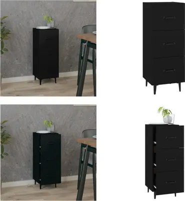 Obrázok produktu pre vidaXL Príborník čierny 34,5x34x90 cm Materiál na báze dreva - Príborník - Príborníky - Skriňa - Úložná skriňa