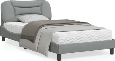 Produktbild von CLORIS Bettgestell mit Kopfteil Hellgrau 100x200 cm Stoff 2024