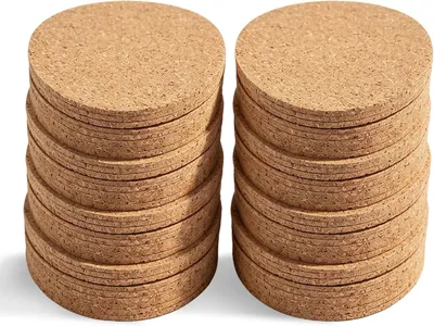 Image de Sous-verres en bois pour boissons - Dessous de verre ronds pour thé, café - Adaptés aux boissons chaudes et froides - 9 cm (100 pièces)