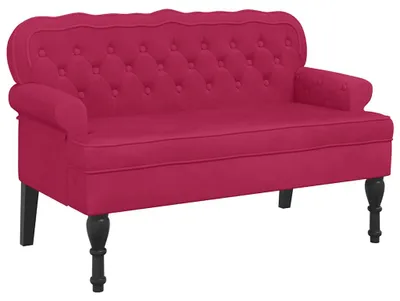Obrázok produktu pre vidaXL Lavica s operadlom vínová červená 119,5x64,5x75 cm zamatová