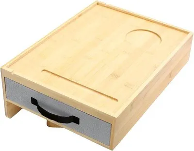Produktbild von Nachttisch aus Bambus mit Kabelmanagement und Tablethalter