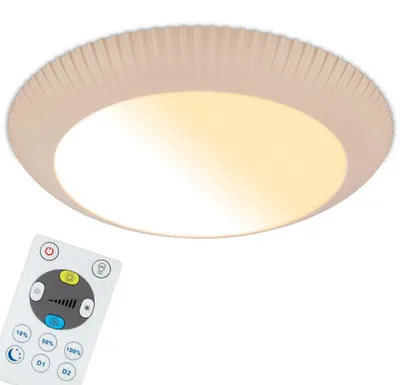 Produktbild von Briloner CCT LED Deckenlampe Rund Ø46x6 cm 18W 2800lm 2000K-4000K Warmweiß bis Neutralweiß Dimmbar Beige - Deckenleuchte Wohnzimmer Schlafzimmer Flur Küche