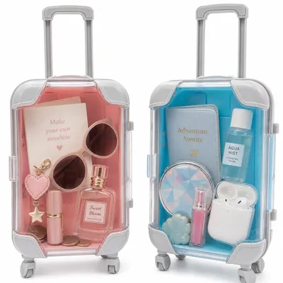 Image de Mini-coffre-fort, coffret à deux compartiments, cadeau de voyage pour enfants