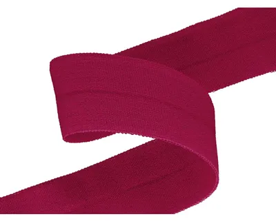 Falzgummi 20mm in Fuchsia hochelastisch – Faltgummi Schrägband Detailansicht.