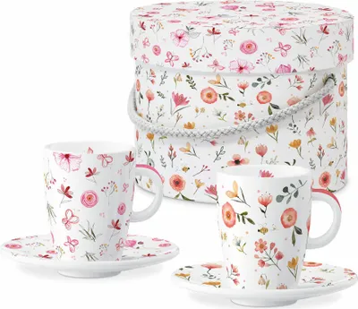 Produktbild von PPD Oh Happy Day E-Cup, 2er Set, Espressotasse, Espresso Tasse, in Geschenkbox, New Bone China, 80 ml, 162900775