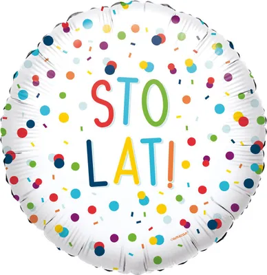 Zdjęcie produktu dla Balon Foliowy Confetti Birthday Sto Lat 43 Cm
