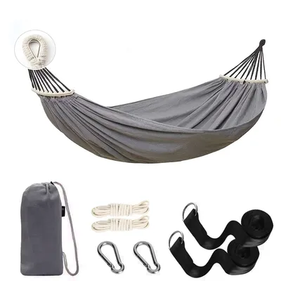 Produktbild von Hängematte Outdoor Schaukel, dickes Canvas, kippsicher, für ein oder zwei Personen, ideal zum Schlafen & Entspannen für Erwachsene